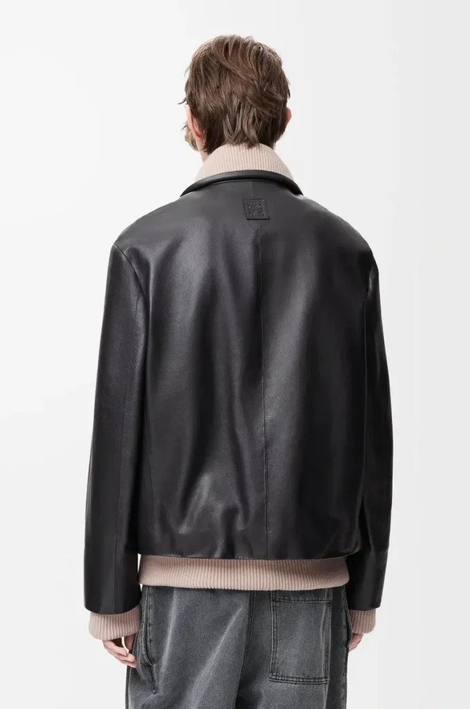 Veste en cuir de buffle nappa Noir Veste en cuir de buffle nappa Noir