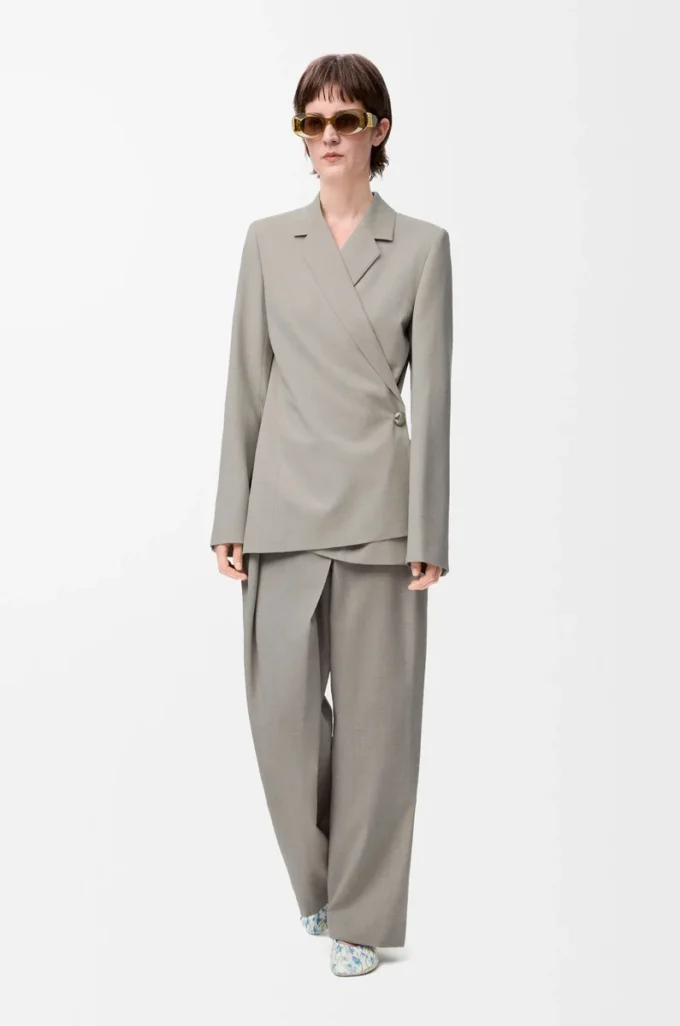 Veste en laine Beige clair chiné