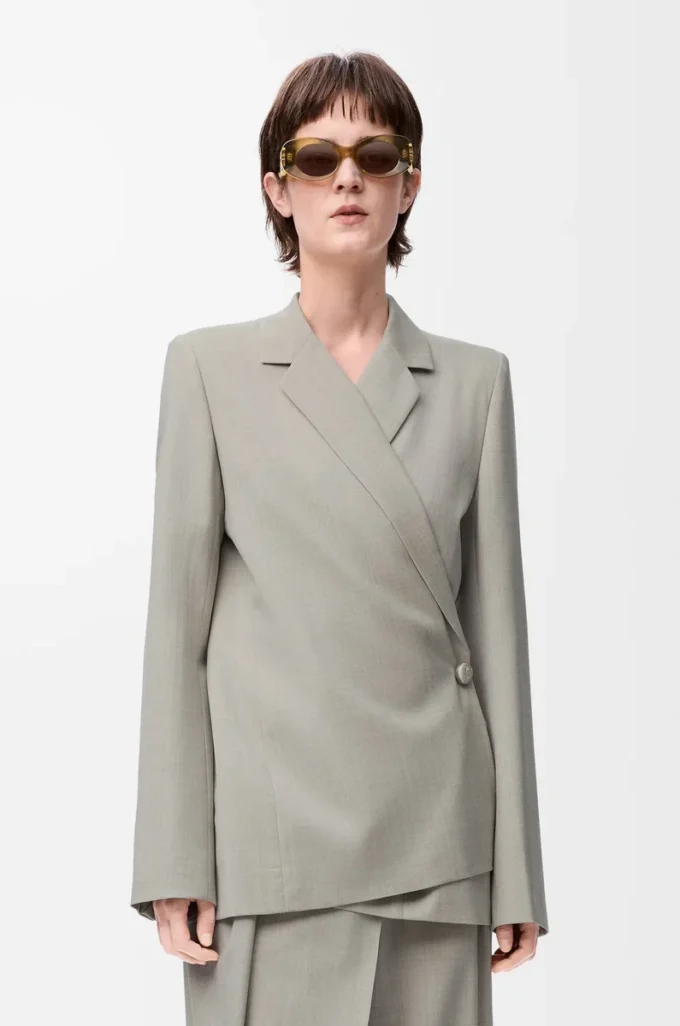 Veste en laine Beige clair chiné
