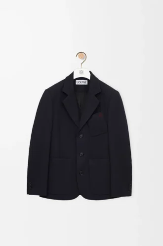 Veste en laine bleu marine foncé