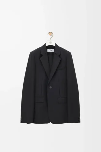 Veste en laine et soie Noir