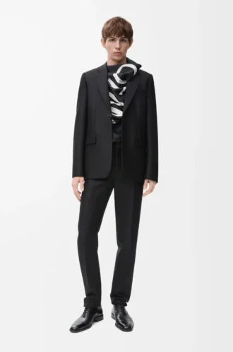 Veste en laine et soie Noir
