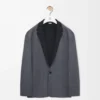 Veste en laine gris chiné