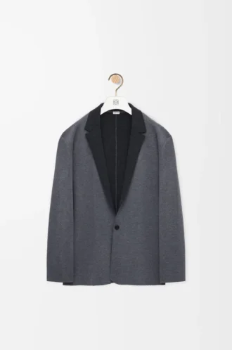 Veste en laine gris chiné