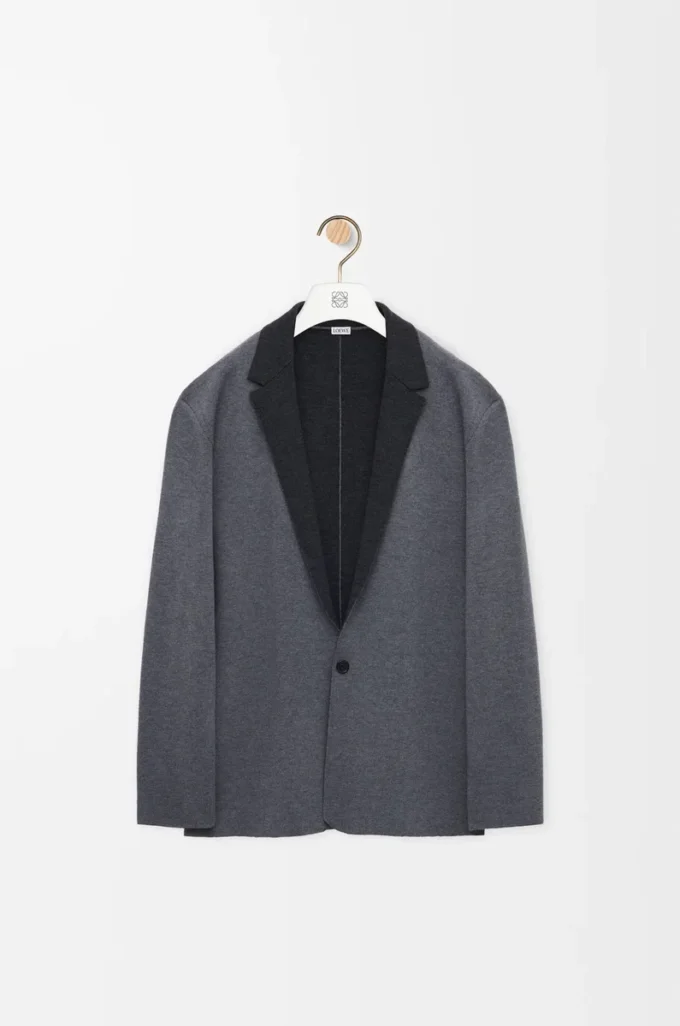 Veste en laine gris chiné