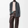 Veste en laine gris chiné