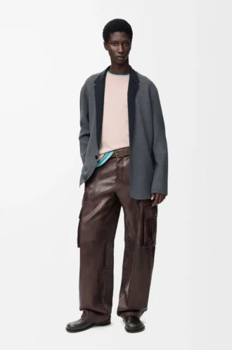 Veste en laine gris chiné