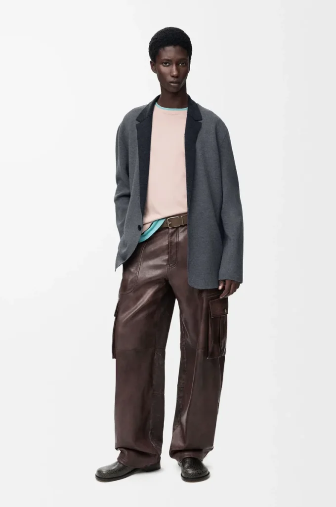 Veste en laine gris chiné