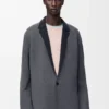 Veste en laine gris chiné