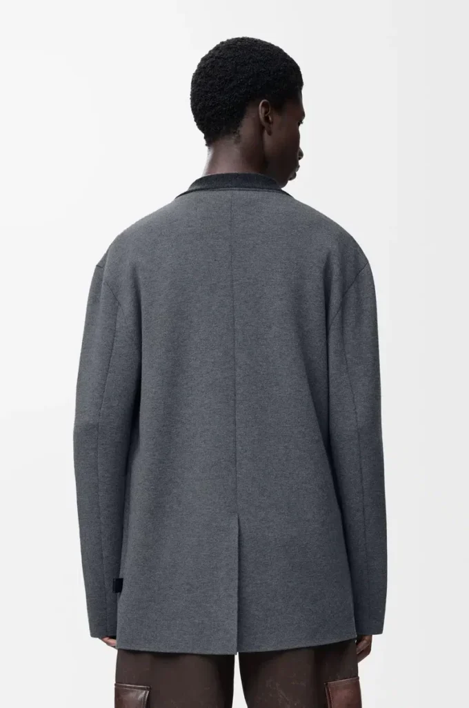 Veste en laine gris chiné