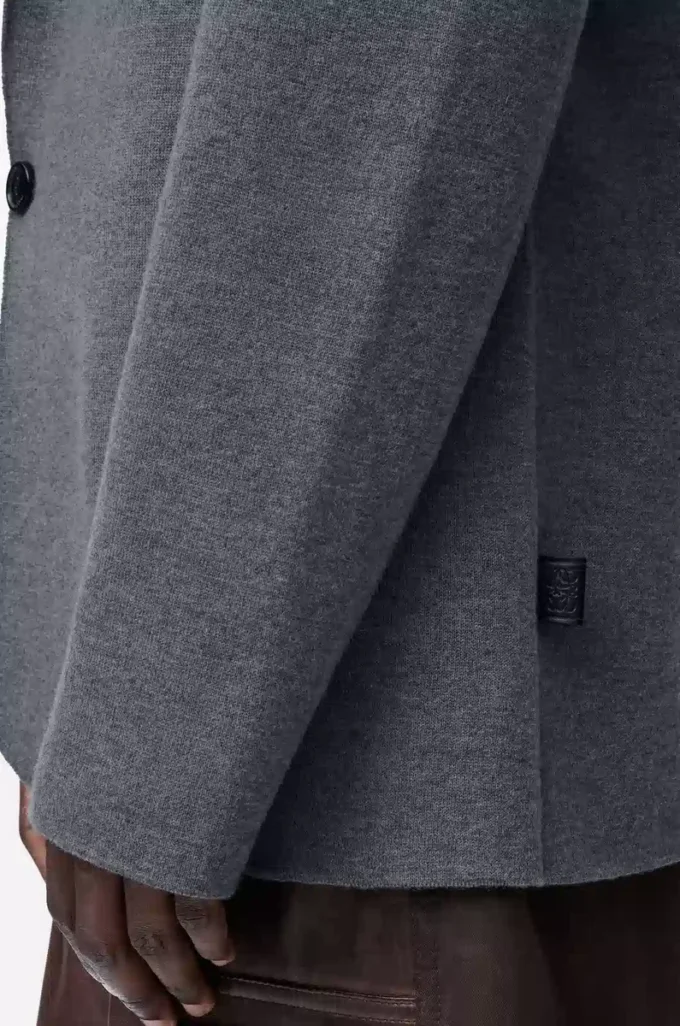 Veste en laine gris chiné