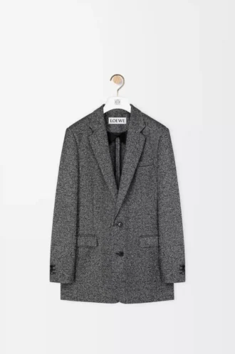 Veste en laine mélangée Noir/Blanc