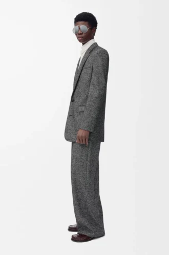 Veste en laine mélangée Noir/Blanc