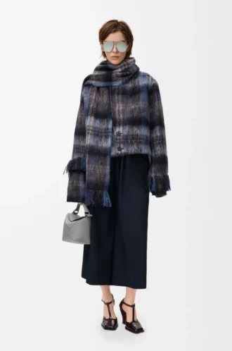 Veste en mélange de mohair et de laine Bleu/Multicolore