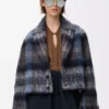 Veste en mélange de mohair et de laine Bleu/Multicolore