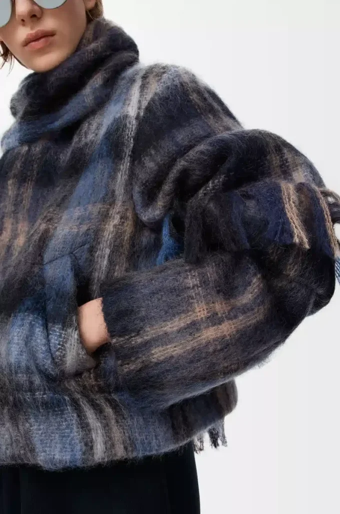 Veste en mélange de mohair et de laine Bleu/Multicolore