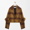 Veste en mohair et laine mélangés Jaune/Multicolore
