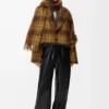 Veste en mohair et laine mélangés Jaune/Multicolore