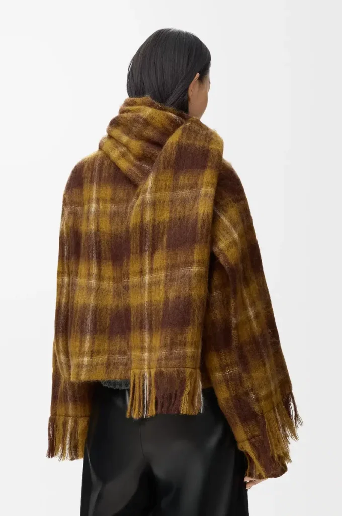 Veste en mohair et laine mélangés Jaune/Multicolore