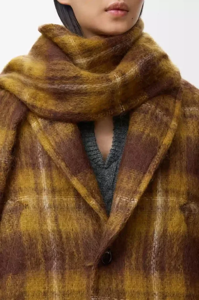 Veste en mohair et laine mélangés Jaune/Multicolore