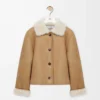 Veste en peau lainée Camel