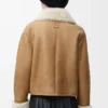 Veste en peau lainée Camel