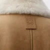 Veste en peau lainée Camel