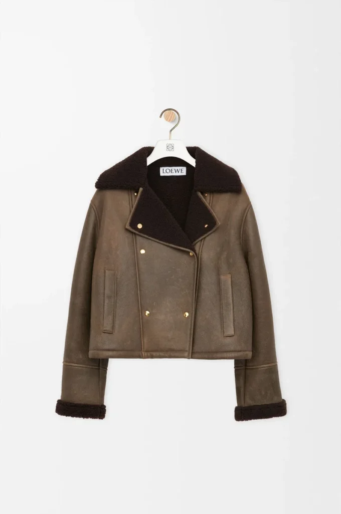 Veste en peau lainée Sage