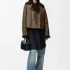 Veste en peau lainée Sage