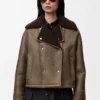 Veste en peau lainée Sage