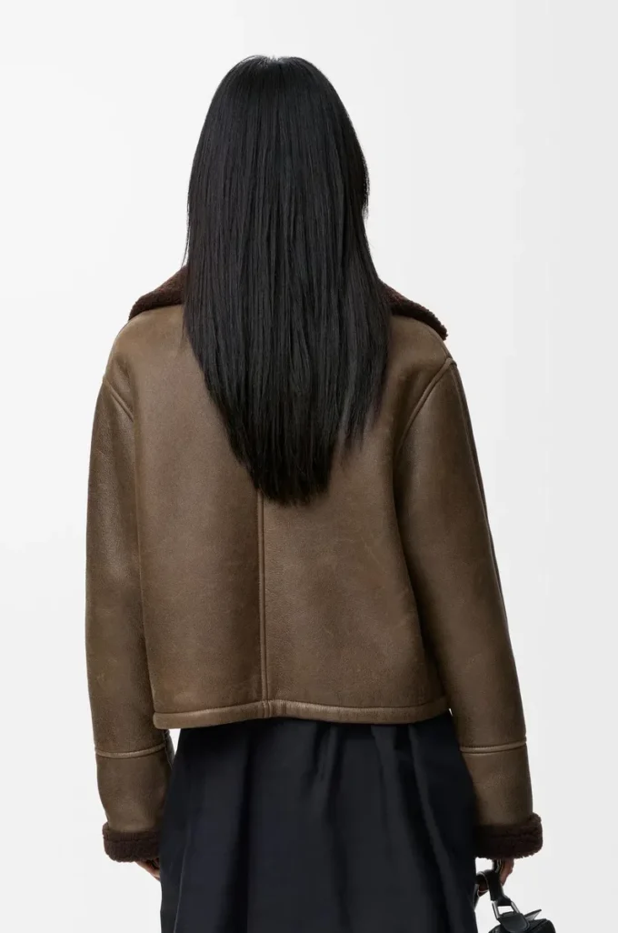 Veste en peau lainée Sage