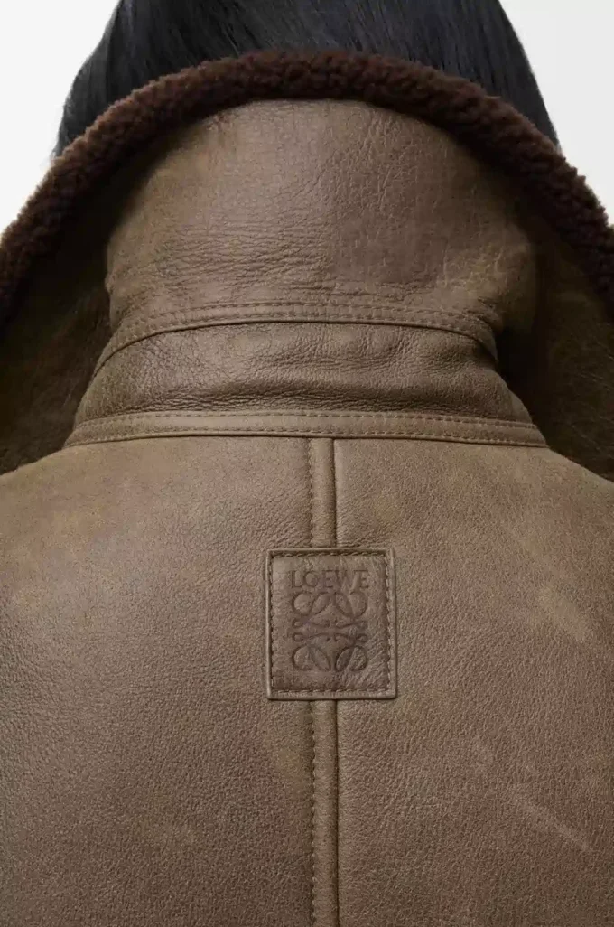 Veste en peau lainée Sage
