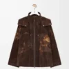 Veste en shell technique floqué Marron chocolat