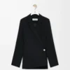 Veste en viscose mélangée stretch, couleur noir