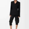 Veste en viscose mélangée stretch, couleur noir