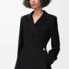 Veste en viscose mélangée stretch, couleur noir