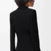 Veste en viscose mélangée stretch, couleur noir