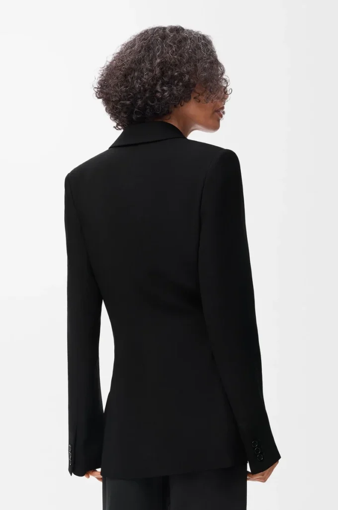 Veste en viscose mélangée stretch, couleur noir