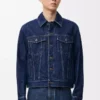 Veste hybride en denim et cuir de veau nappa Denim brut Veste hybride en denim et cuir de veau nappa Denim brut