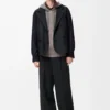 Veste hybride en laine bleu marine/gris Veste hybride en laine bleu marine/gris