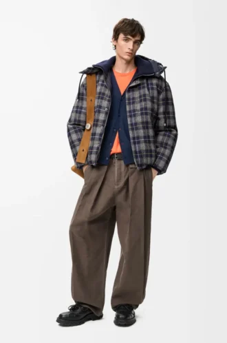 Veste matelassée en laine bleu marine foncé