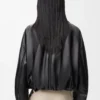 Veste motard en cuir d&rsquo;agneau nappa Noir