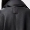 Veste motard en cuir d&rsquo;agneau nappa Noir