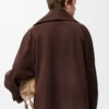 Veste à nœud en cuir de chèvre suédé Marron