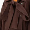 Veste à nœud en cuir de chèvre suédé Marron