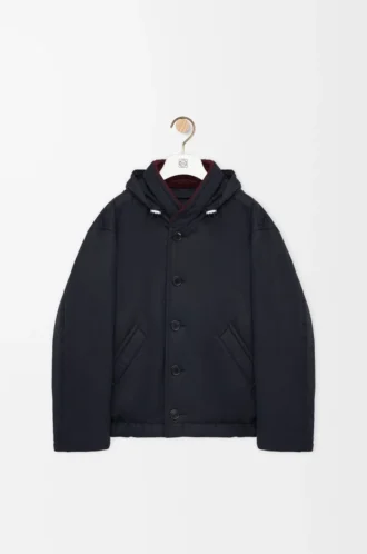 Veste rembourrée en coton technique bleu marine