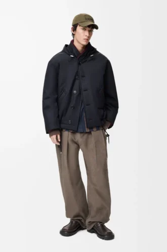 Veste rembourrée en coton technique bleu marine