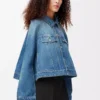 Veste trapèze en denim Bleu denim