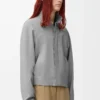 Veste zippée en laine gris clair