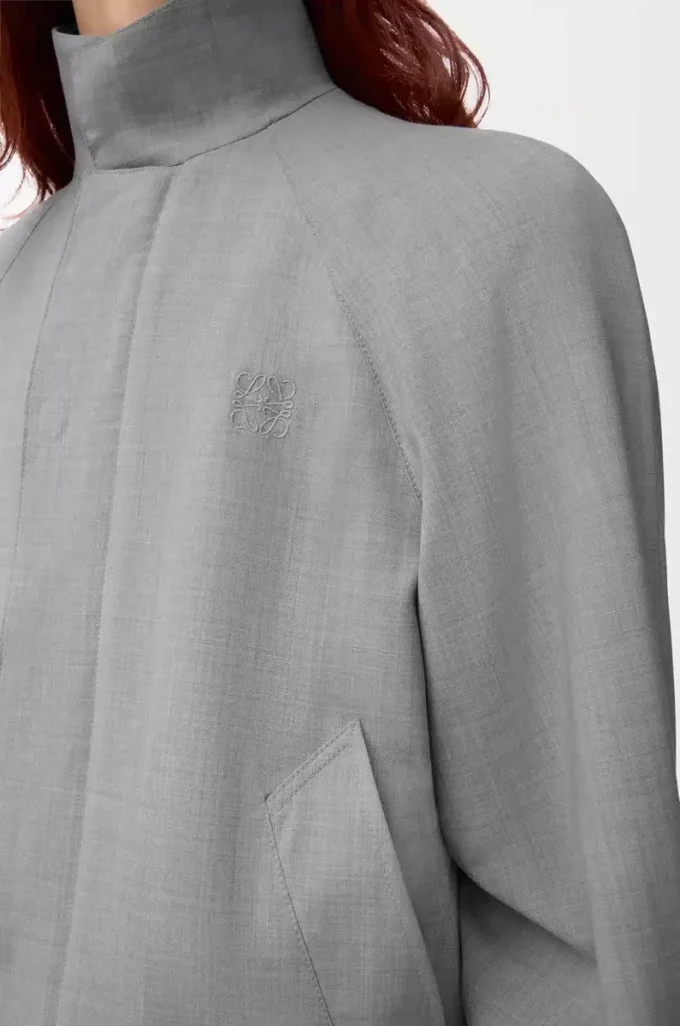 Veste zippée en laine gris clair